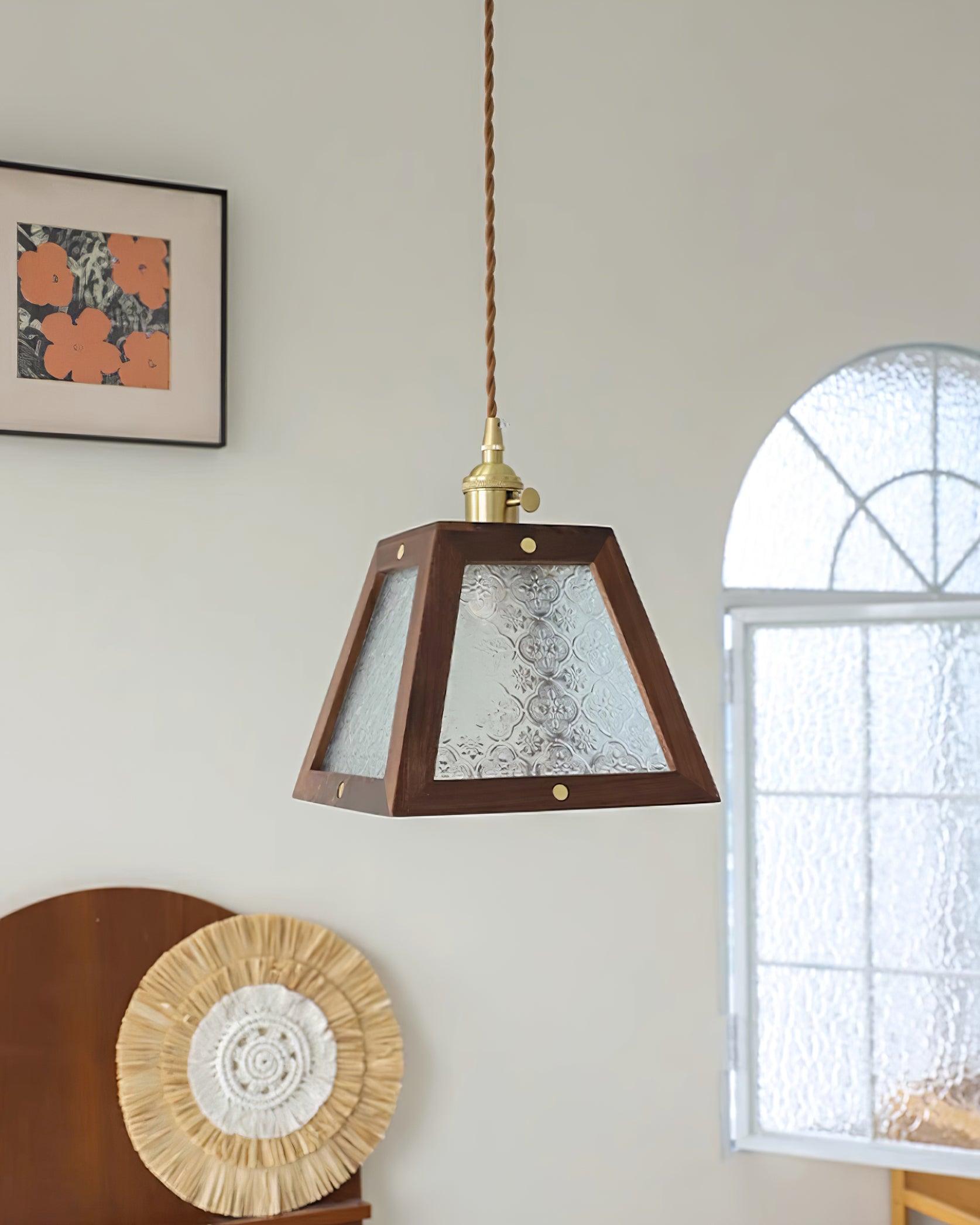 Calvi Lampe Suspendue Verre à Motif Floral Vintage