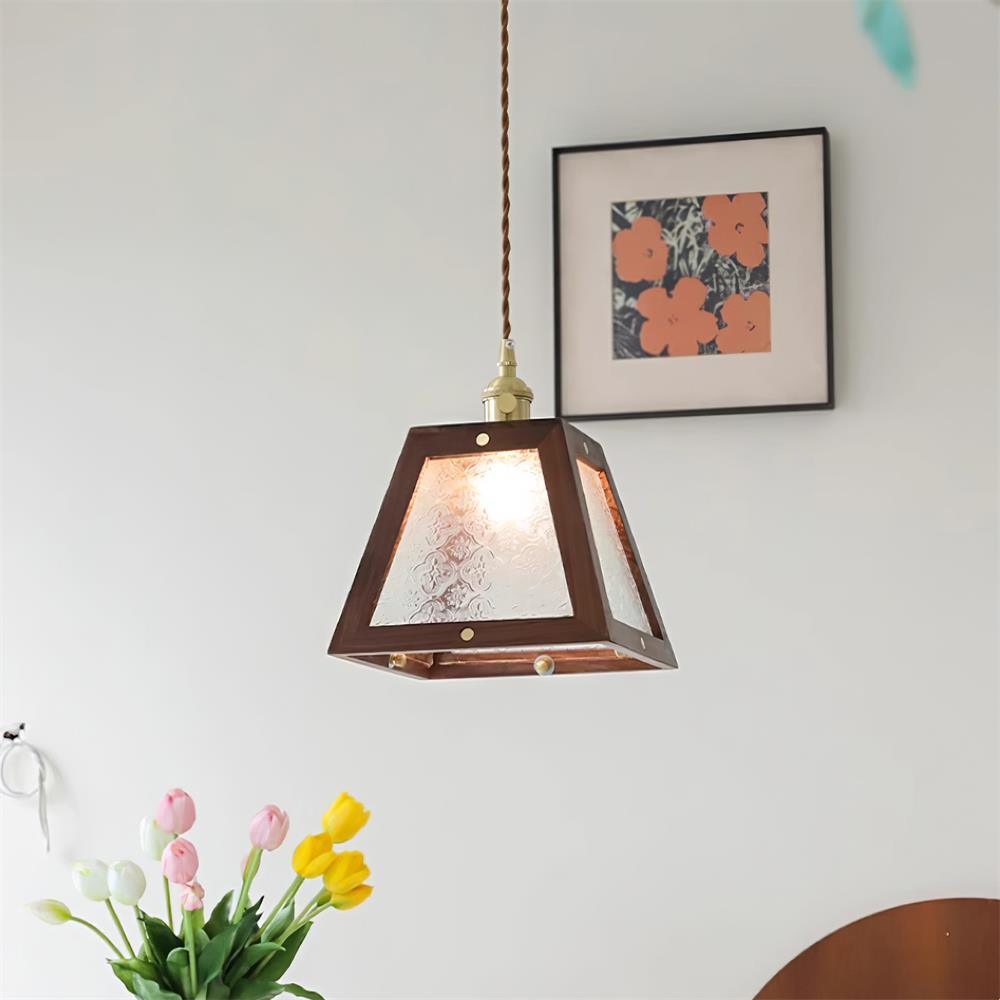 Calvi Lampe Suspendue Verre à Motif Floral Vintage