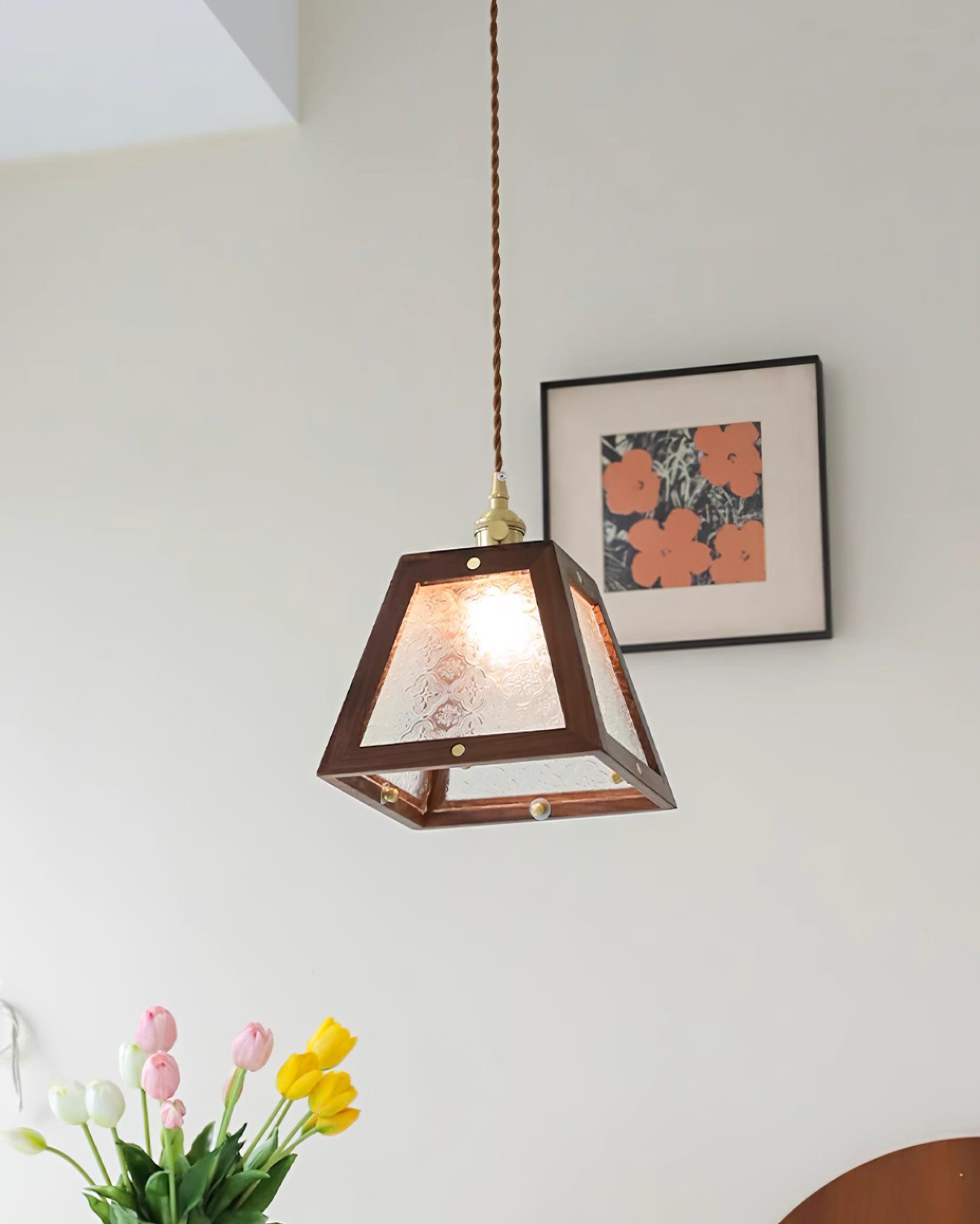 Calvi Lampe Suspendue Verre à Motif Floral Vintage