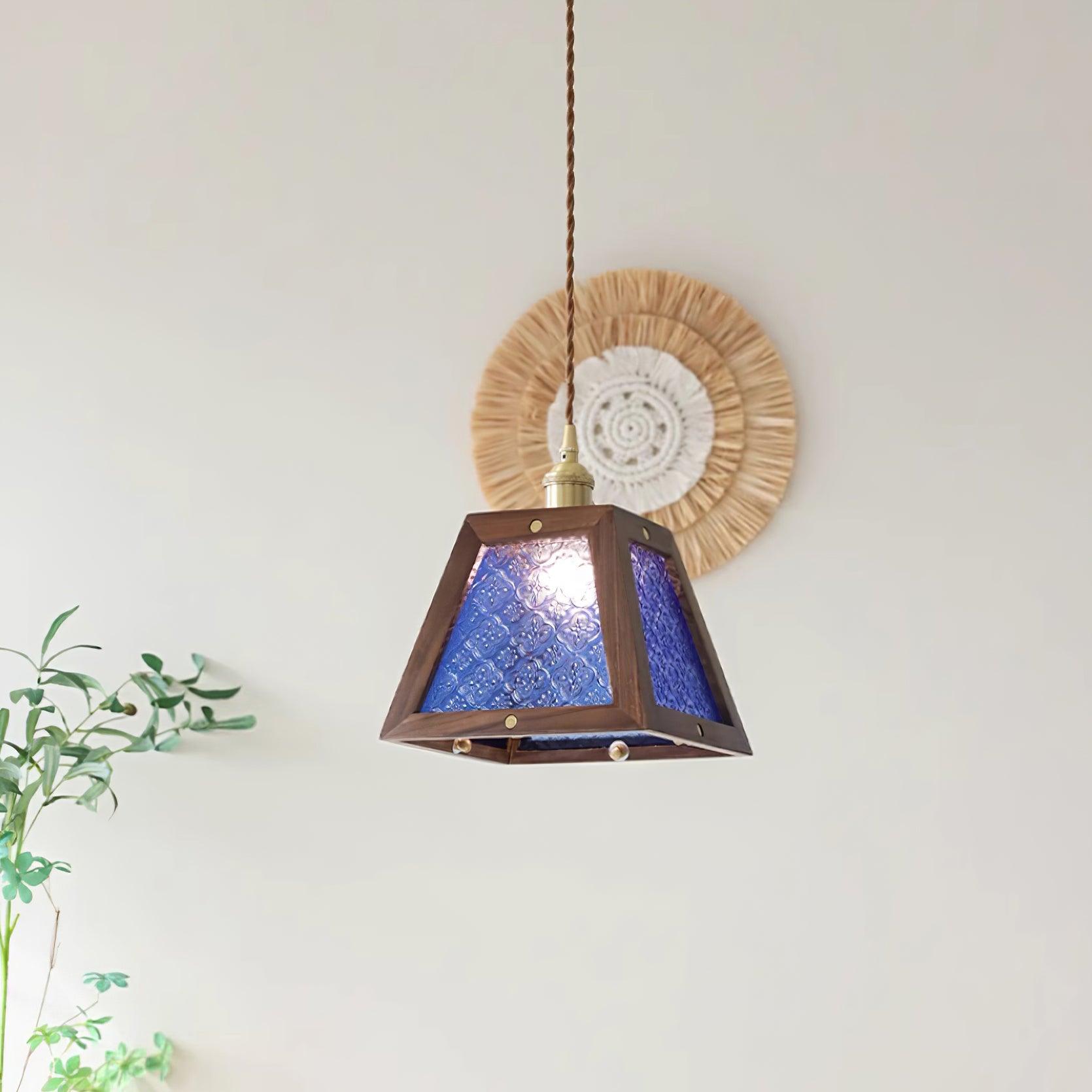Calvi Lampe Suspendue Verre à Motif Floral Vintage