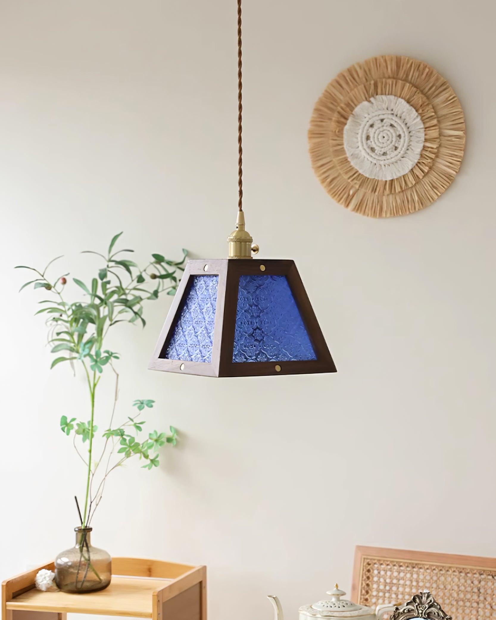 Calvi Lampe Suspendue Verre à Motif Floral Vintage