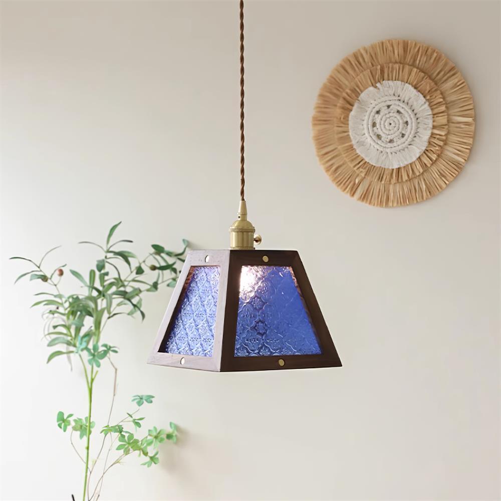 Calvi Lampe Suspendue Verre à Motif Floral Vintage