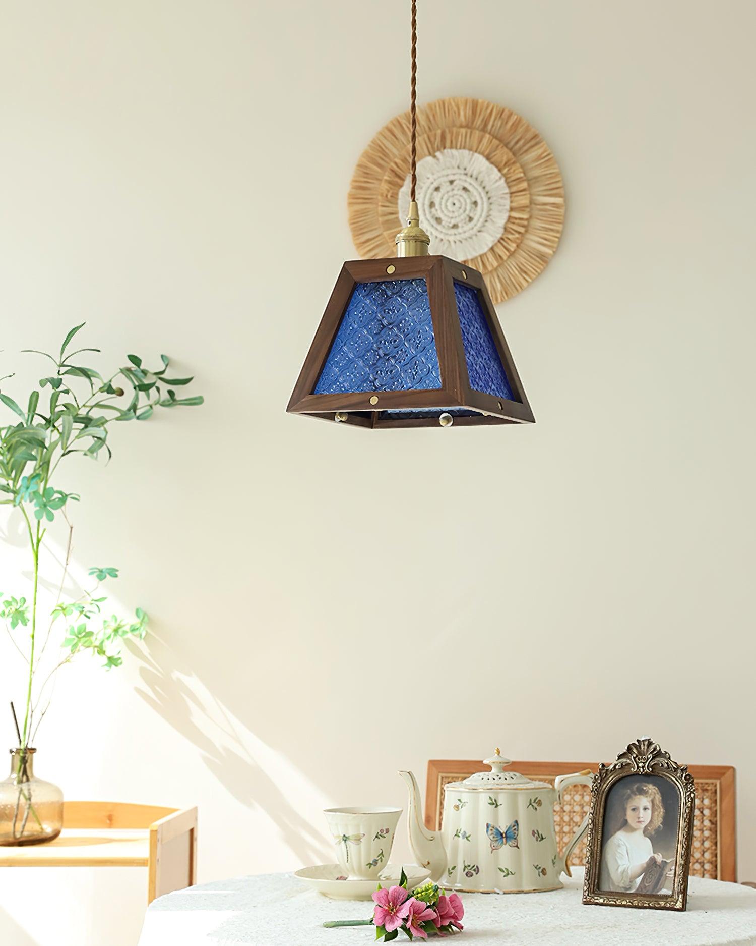 Calvi Lampe Suspendue Verre à Motif Floral Vintage