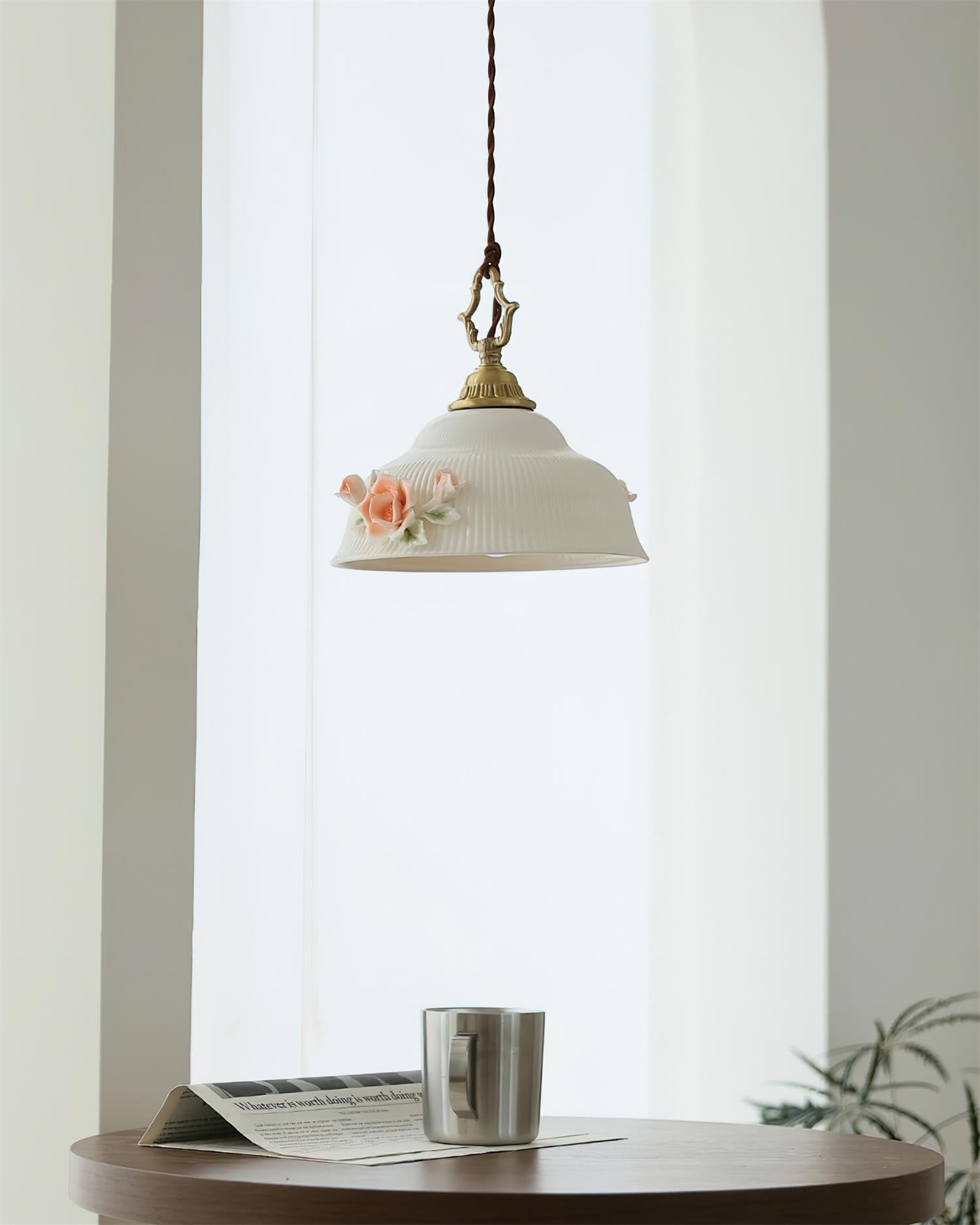 Camellia Suspension Porcelaine Fleur Romantique