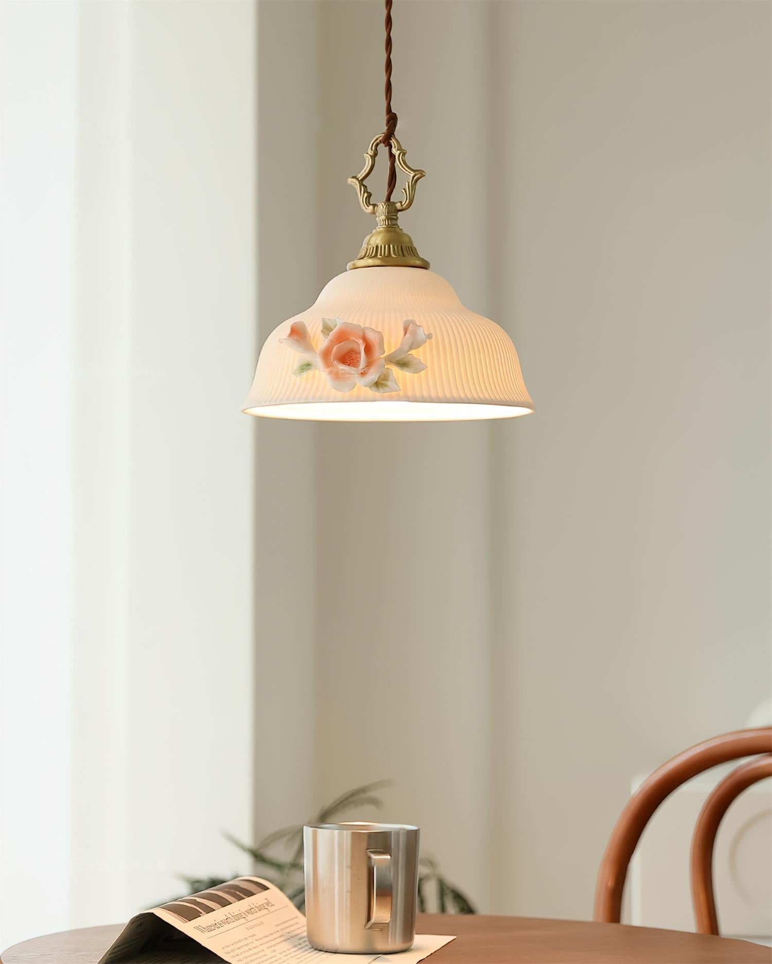 Camellia Suspension Porcelaine Fleur Romantique