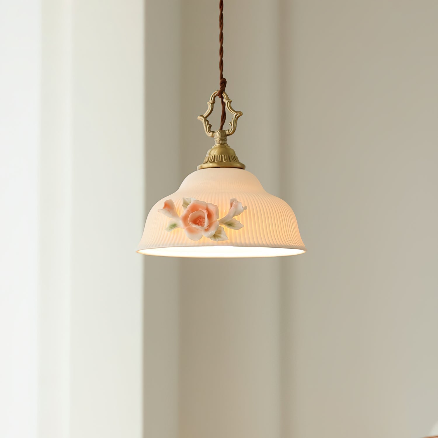 Camellia Suspension Porcelaine Fleur Romantique