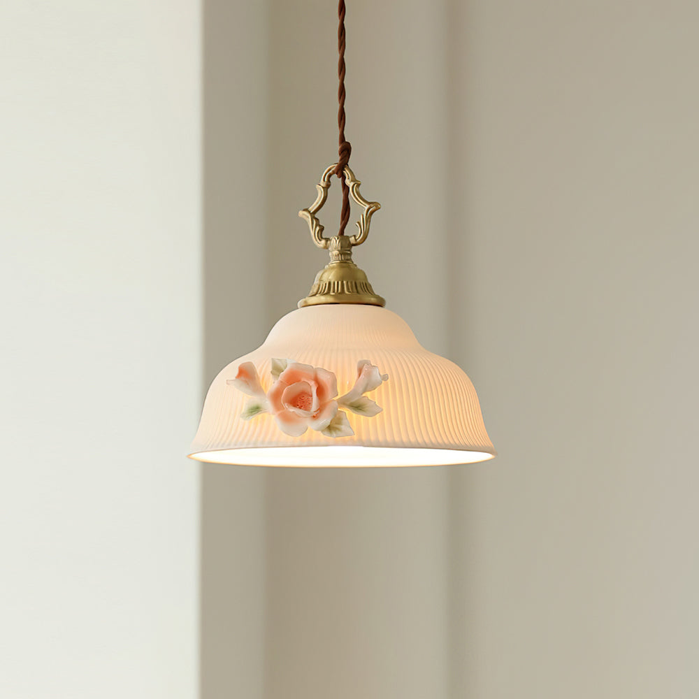 Camellia Suspension Porcelaine Fleur Romantique