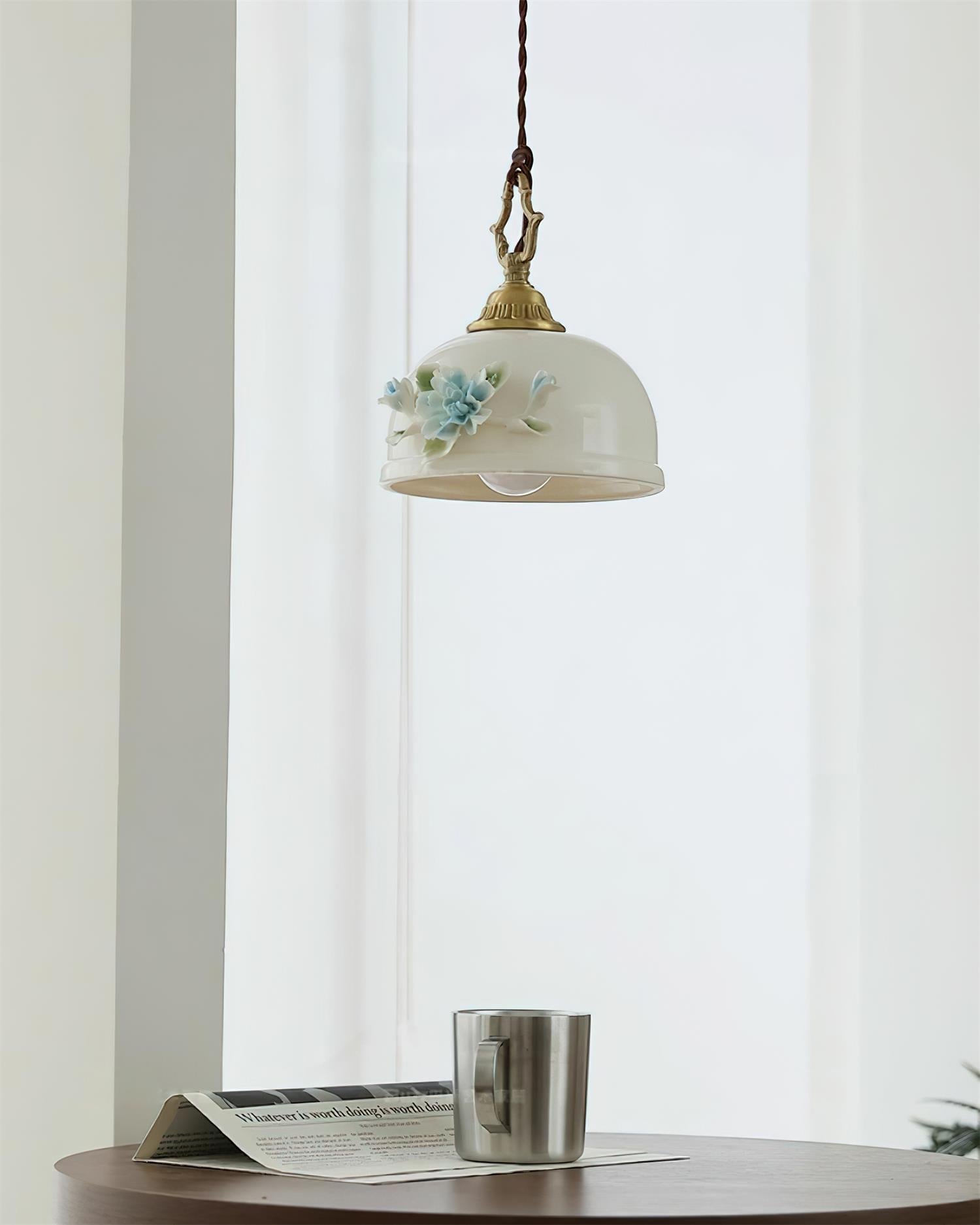 Camellia Suspension Porcelaine Fleur Romantique