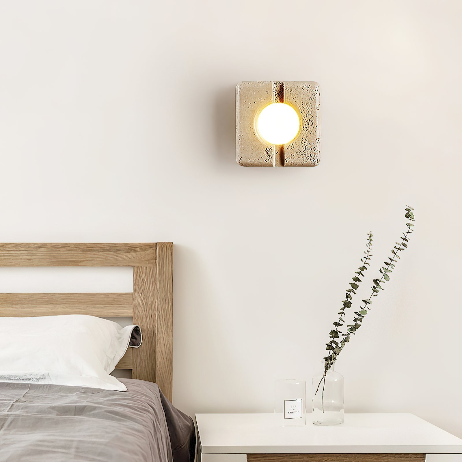 Kosmo Lampe Murale Style Minimaliste Moderne en Travertin Transparent