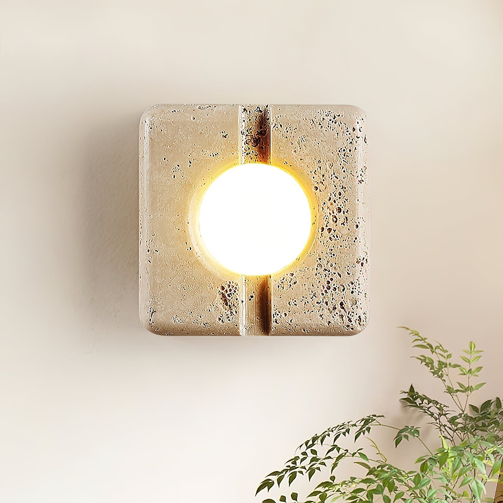 Kosmo Lampe Murale Style Minimaliste Moderne en Travertin Transparent
