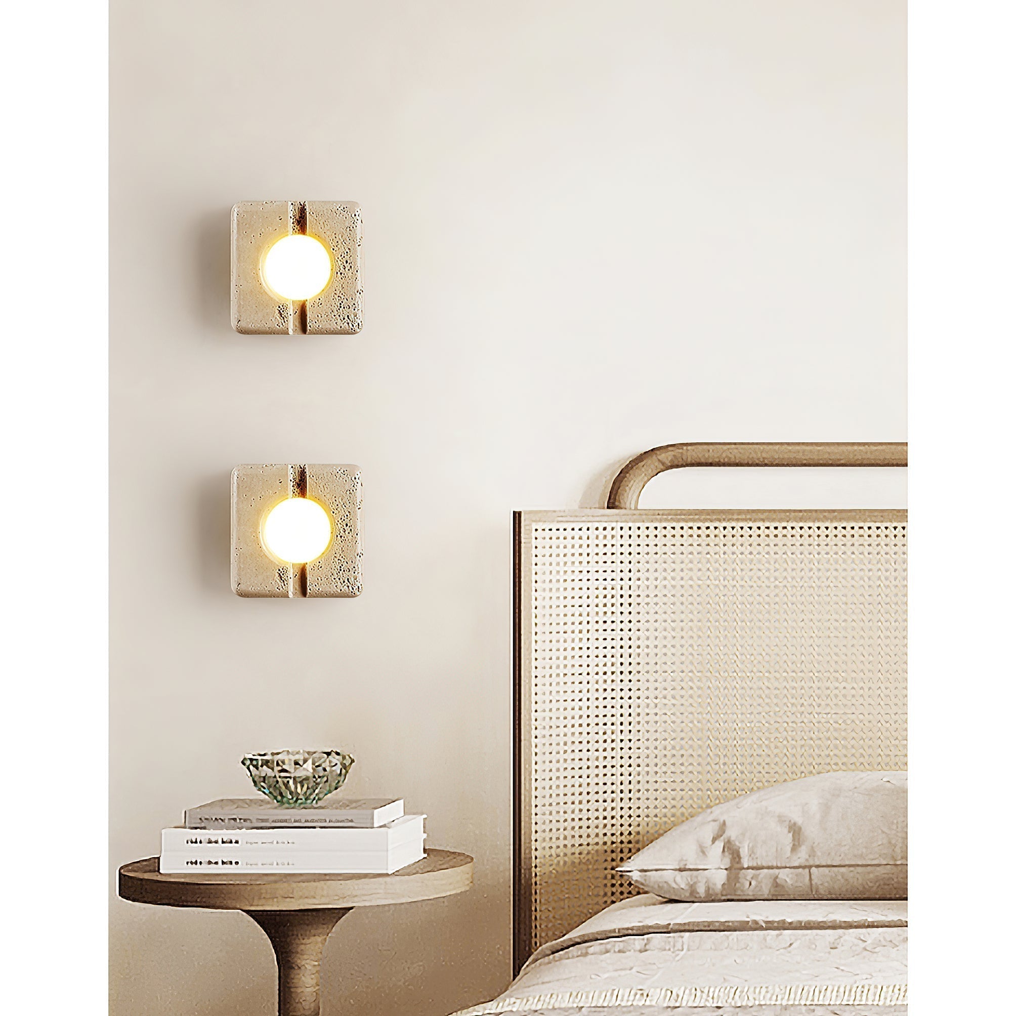 Kosmo Lampe Murale Style Minimaliste Moderne en Travertin Transparent