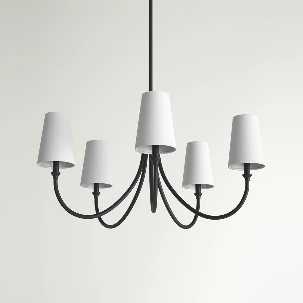 Premium Lustre Lumin Style Vintage-Industriel en Tissu et Métal