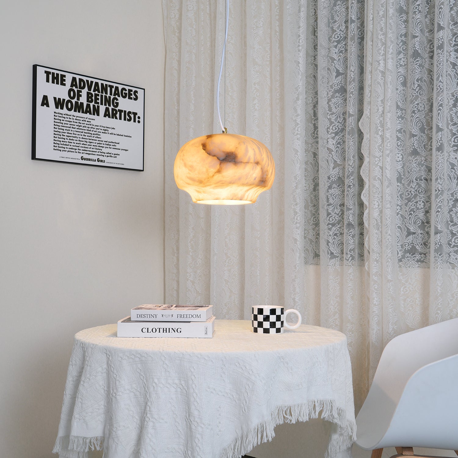 Thalia Suspension Minimaliste en Albâtre