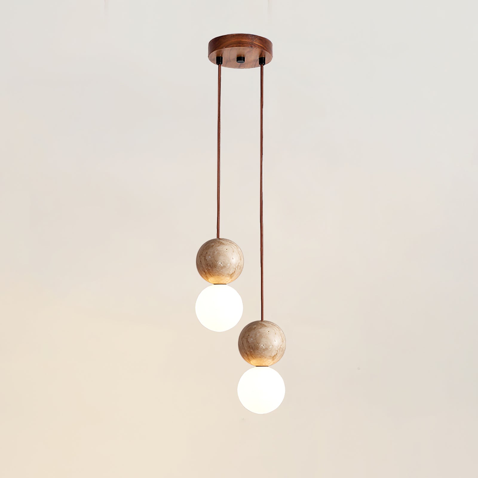 Luna Travertin Pendentif Lumière