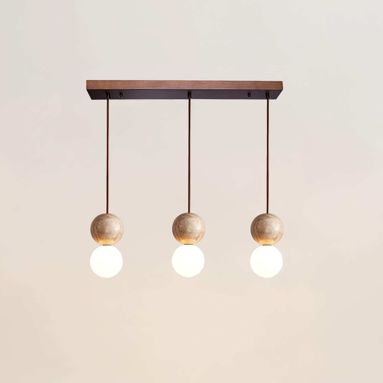 Luna Travertin Pendentif Lumière