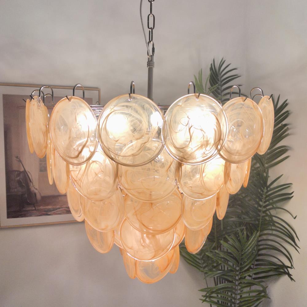 Camisa Lustre Couches de Disques en Verre Murano