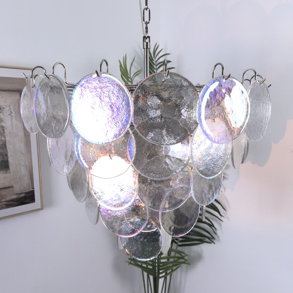 Camisa Lustre Couches de Disques en Verre Murano