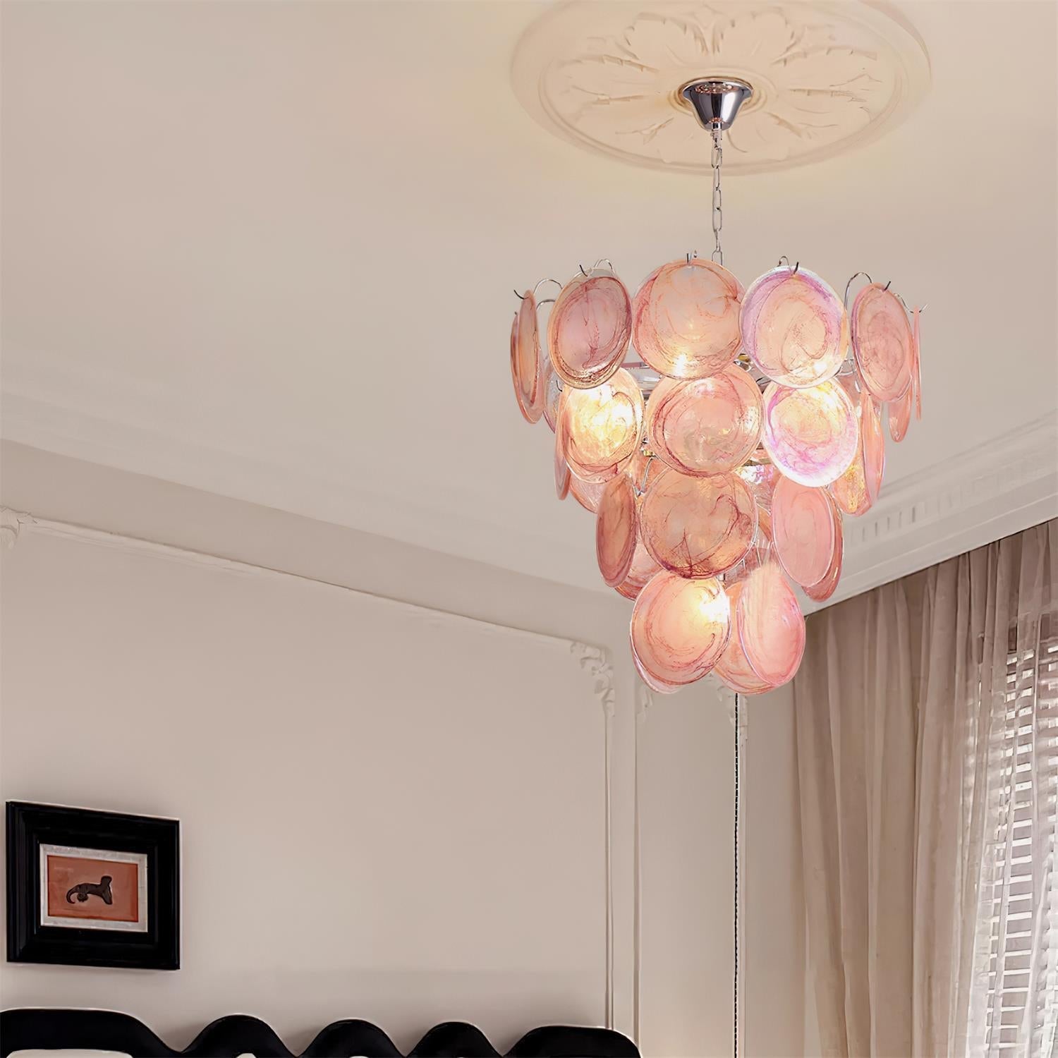 Camisa Lustre Couches de Disques en Verre Murano
