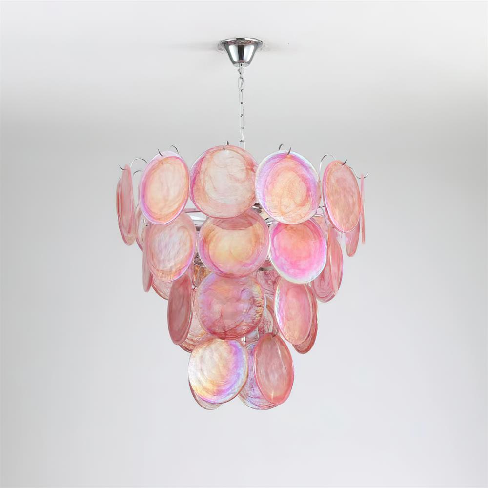 Camisa Lustre Couches de Disques en Verre Murano