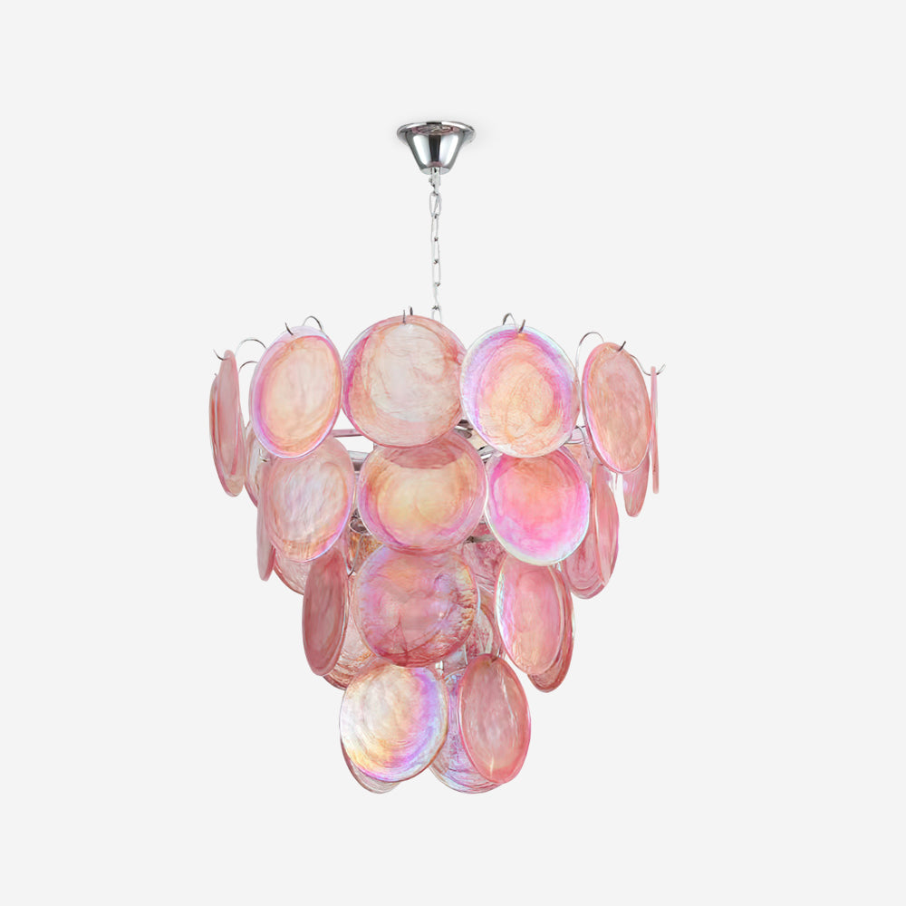 Camisa Lustre Couches de Disques en Verre Murano