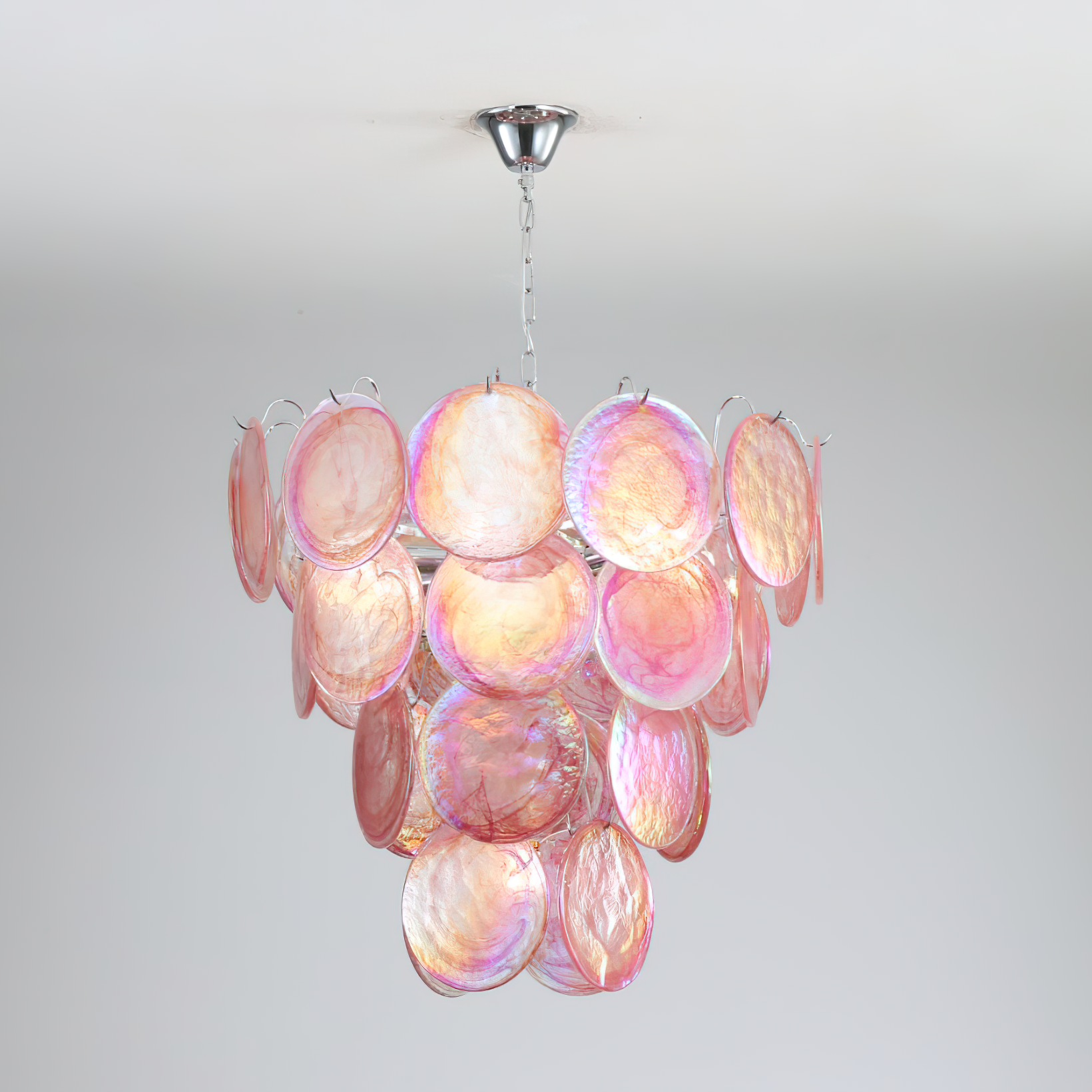 Camisa Lustre Couches de Disques en Verre Murano