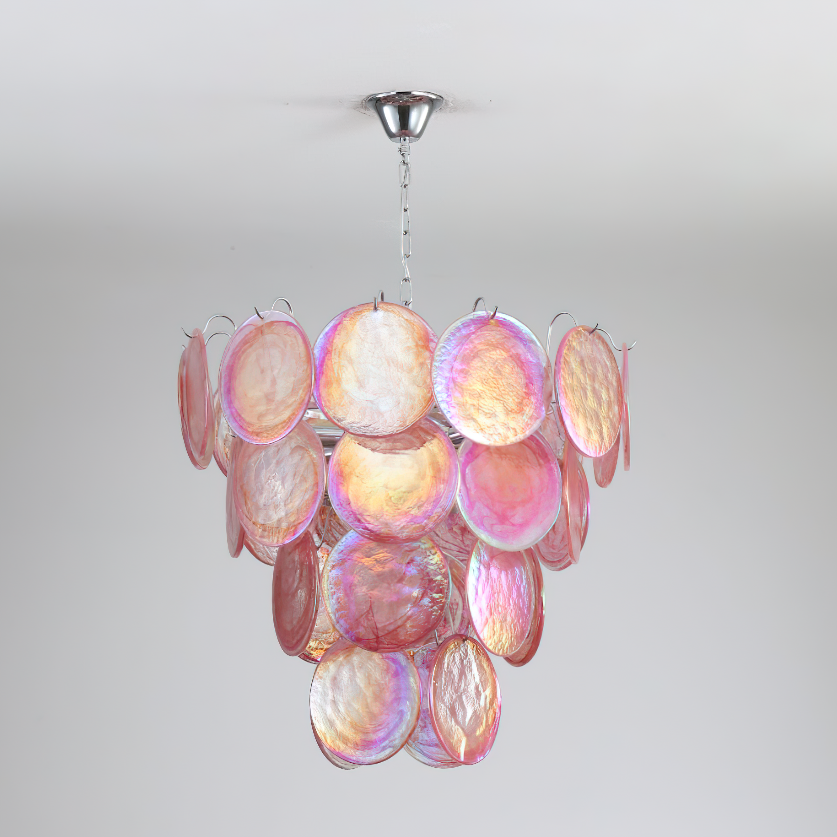 Camisa Lustre Couches de Disques en Verre Murano