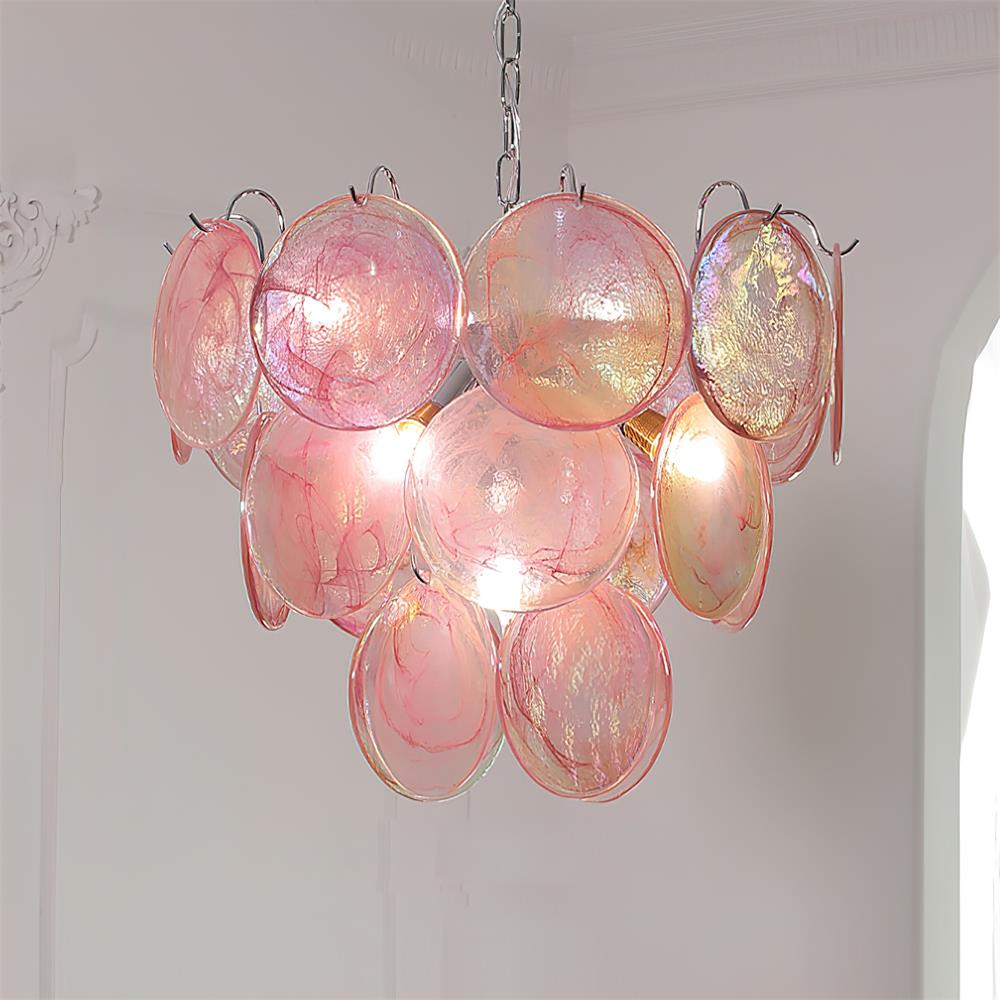 Camisa Lustre Couches de Disques en Verre Murano