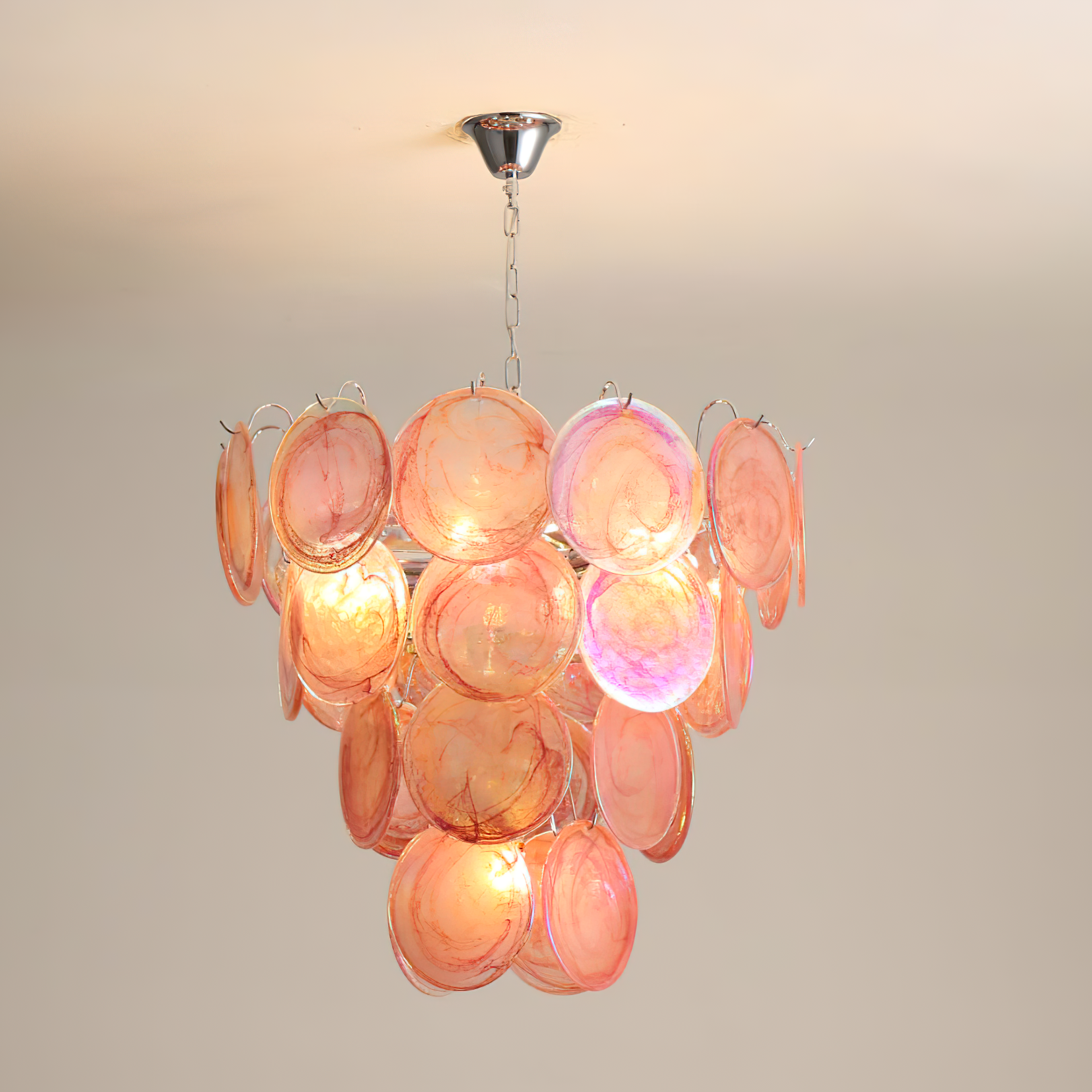 Camisa Lustre Couches de Disques en Verre Murano
