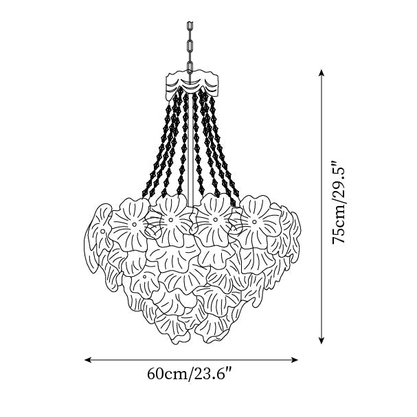 Campina Lustre Cristal Fleur Superposé
