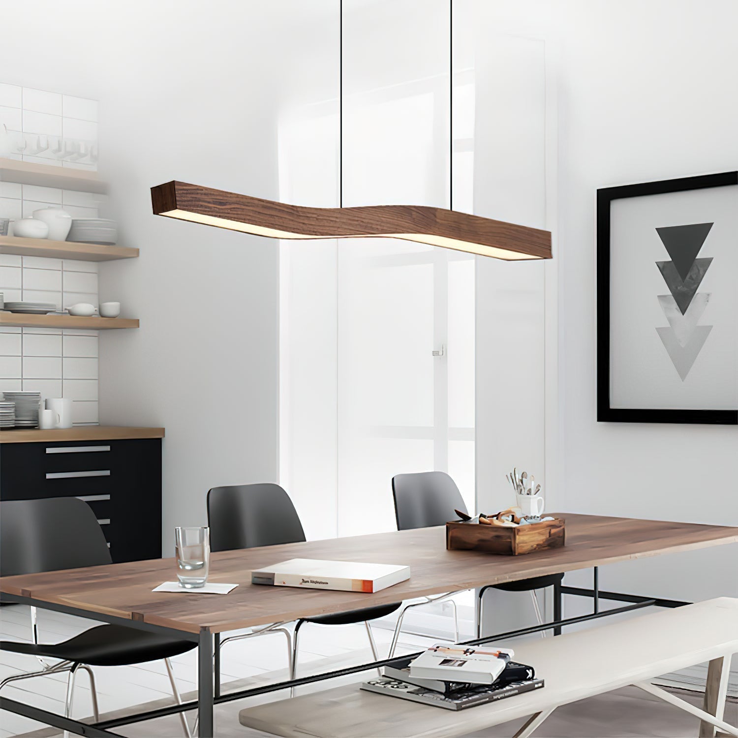 Ylen Suspension Nordique en Bois pour Salon