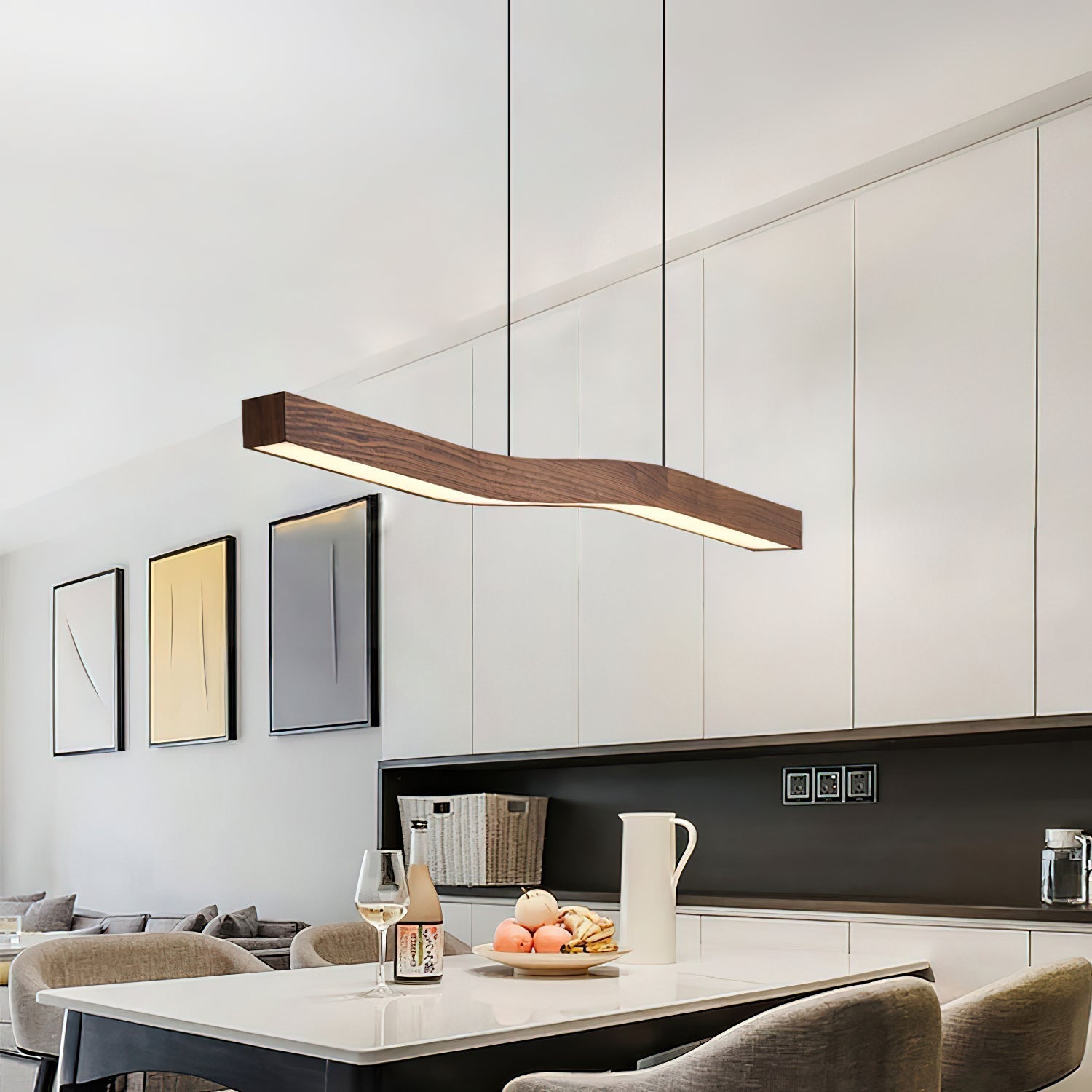 Ylen Suspension Nordique en Bois pour Salon