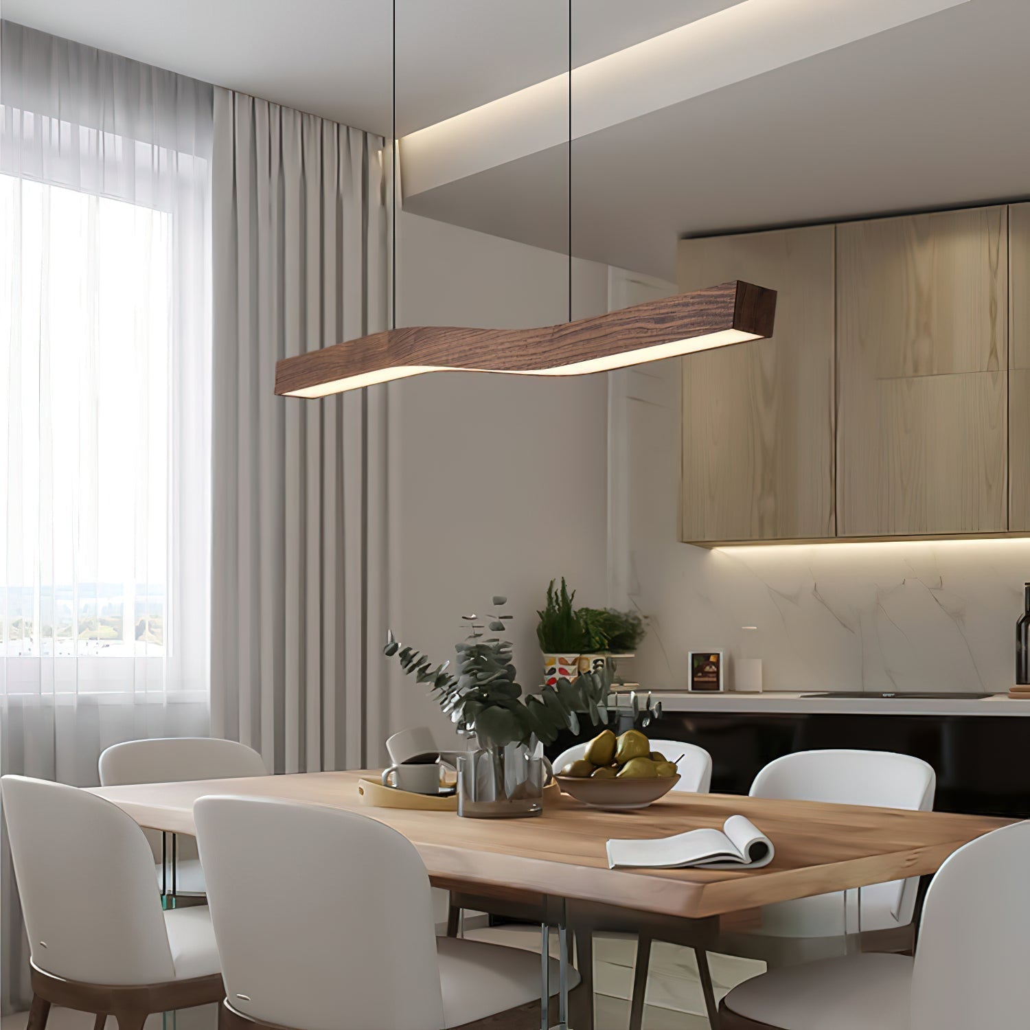 Ylen Suspension Nordique en Bois pour Salon