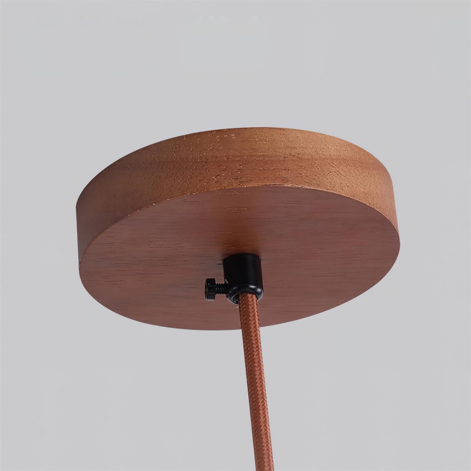Virelli Suspension Abat-jour Ondulé en Travertin Bois de Noyer Organique Wabi-Sabi