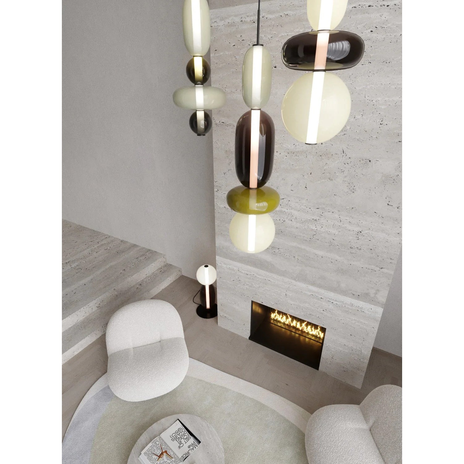 Cunorara Prime Art Coloré Verre Lustre