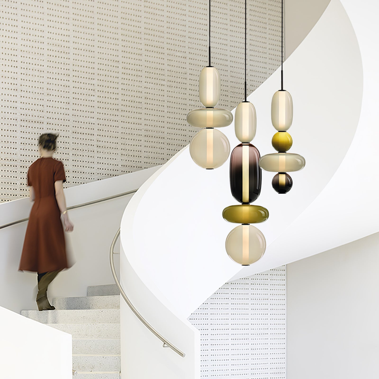 Noxic Suspension Artistique en Verre et Acrylique
