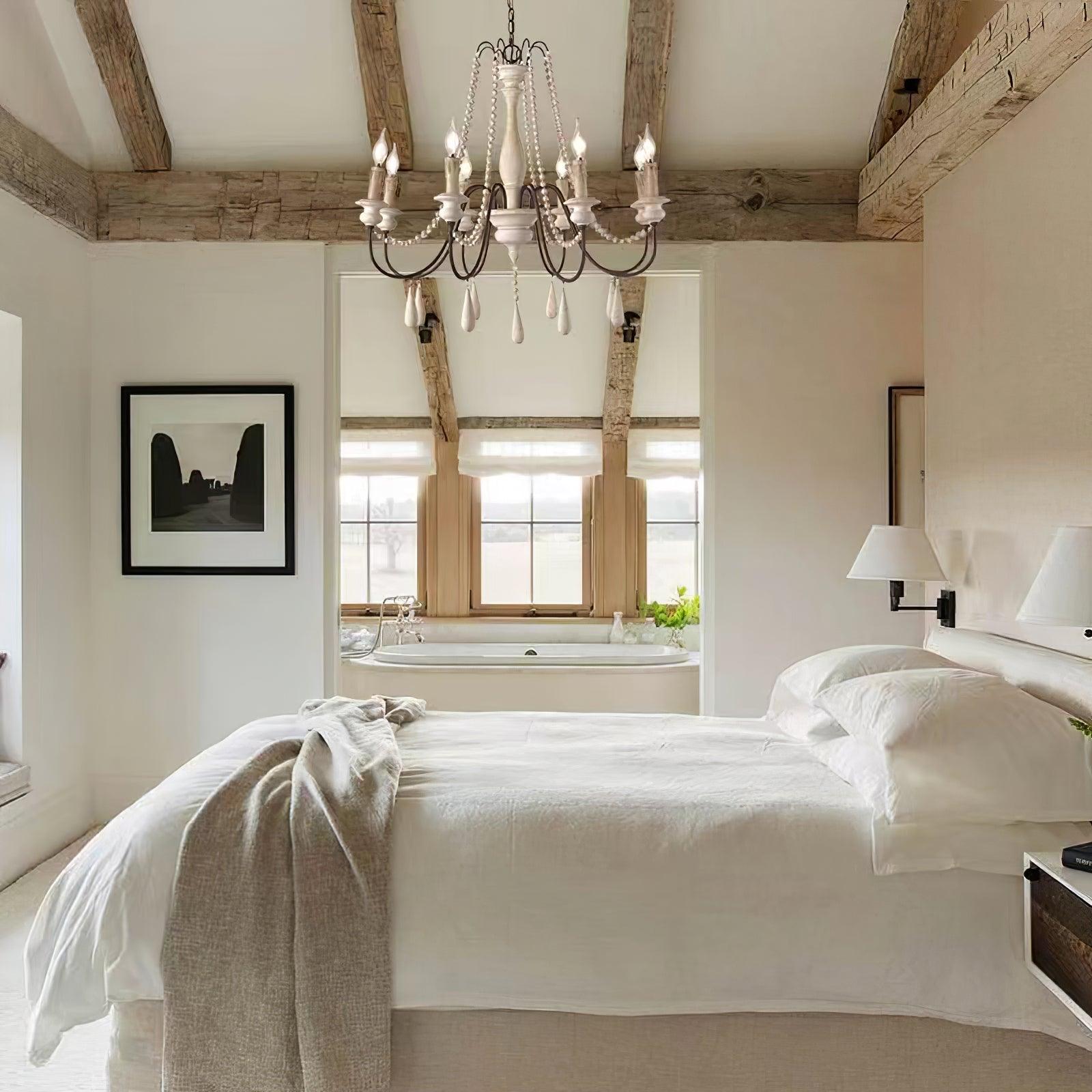 Lustra Lustre à Bougies Bras Voluté Rustique