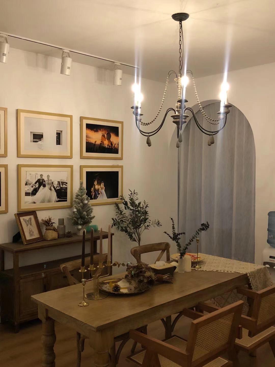 Lustra Lustre à Bougies Bras Voluté Rustique