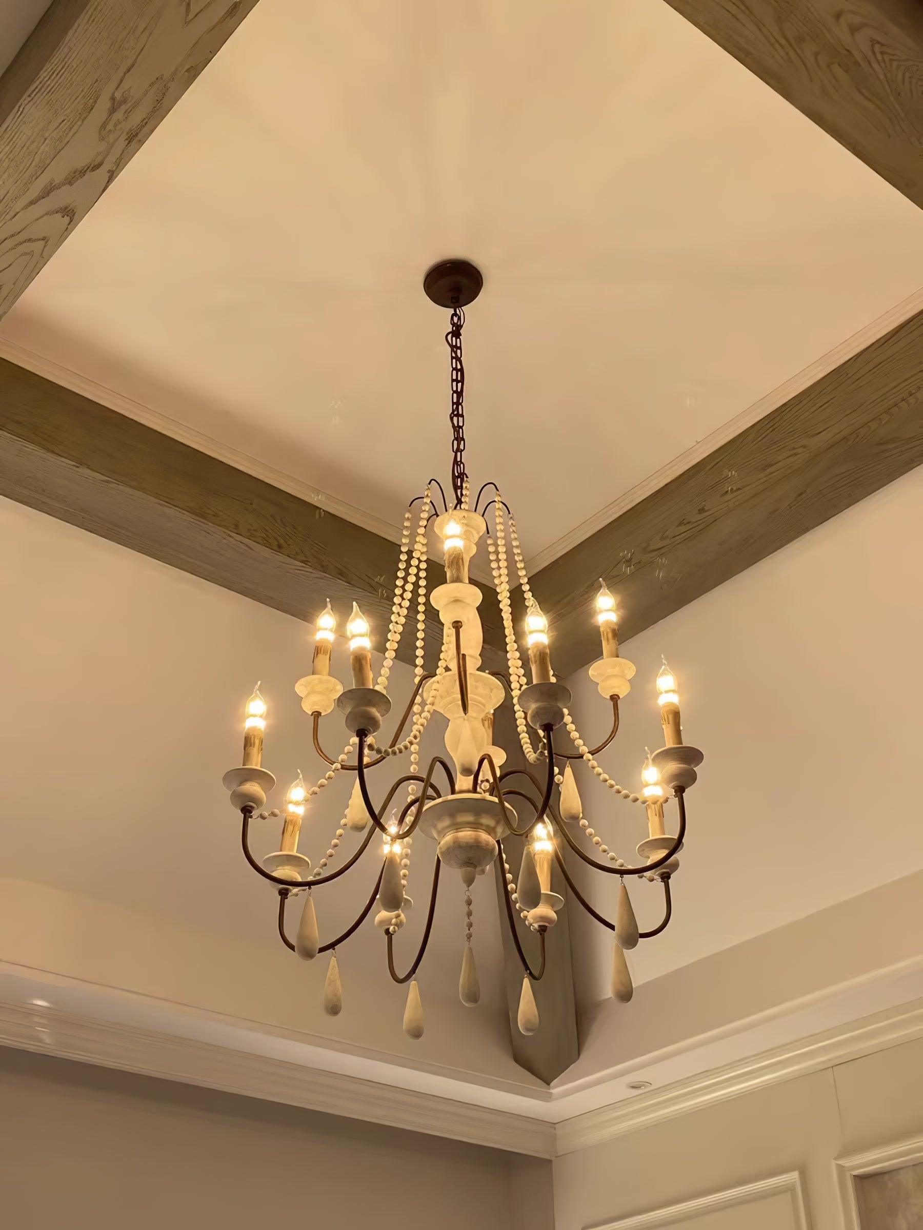 Lustra Lustre à Bougies Bras Voluté Rustique