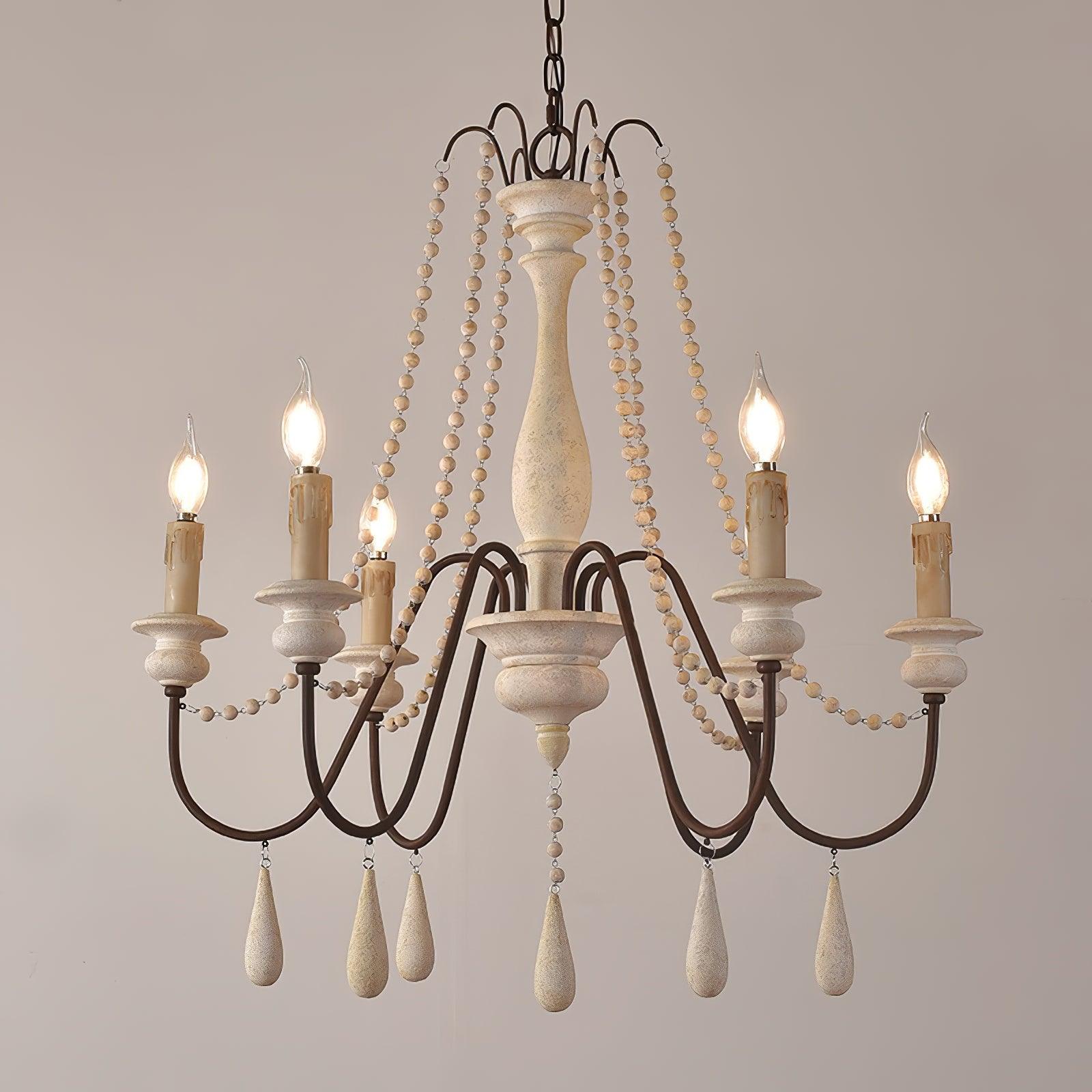 Lustra Lustre à Bougies Bras Voluté Rustique