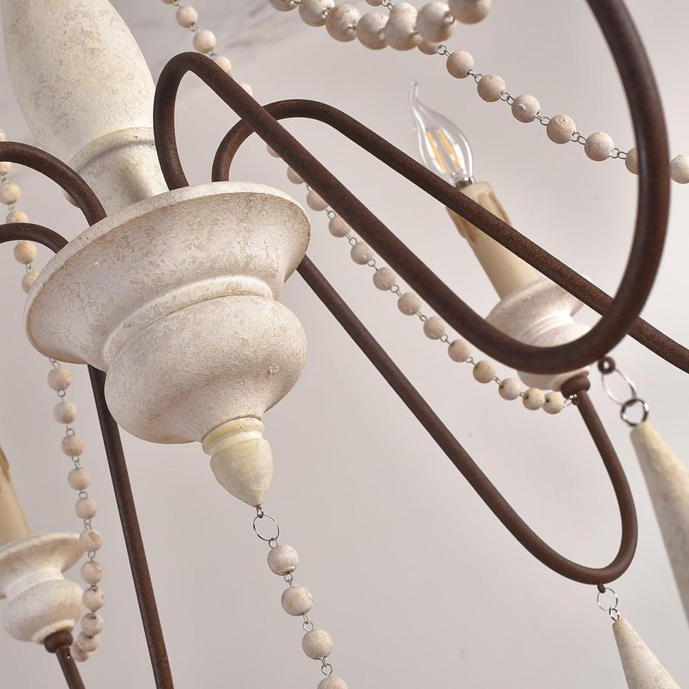 Lustra Lustre à Bougies Bras Voluté Rustique