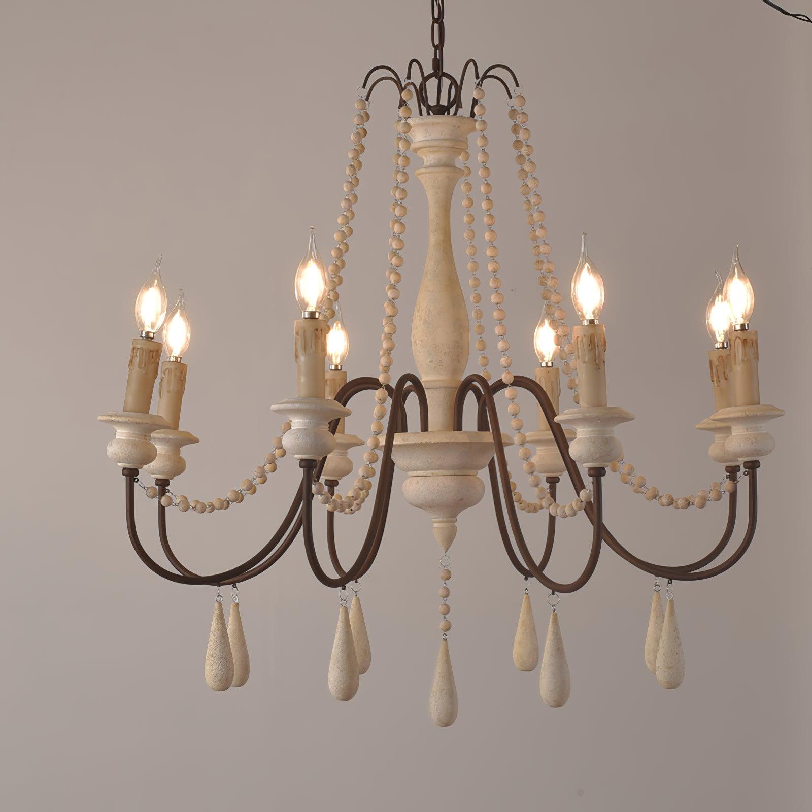 Lustra Lustre à Bougies Bras Voluté Rustique