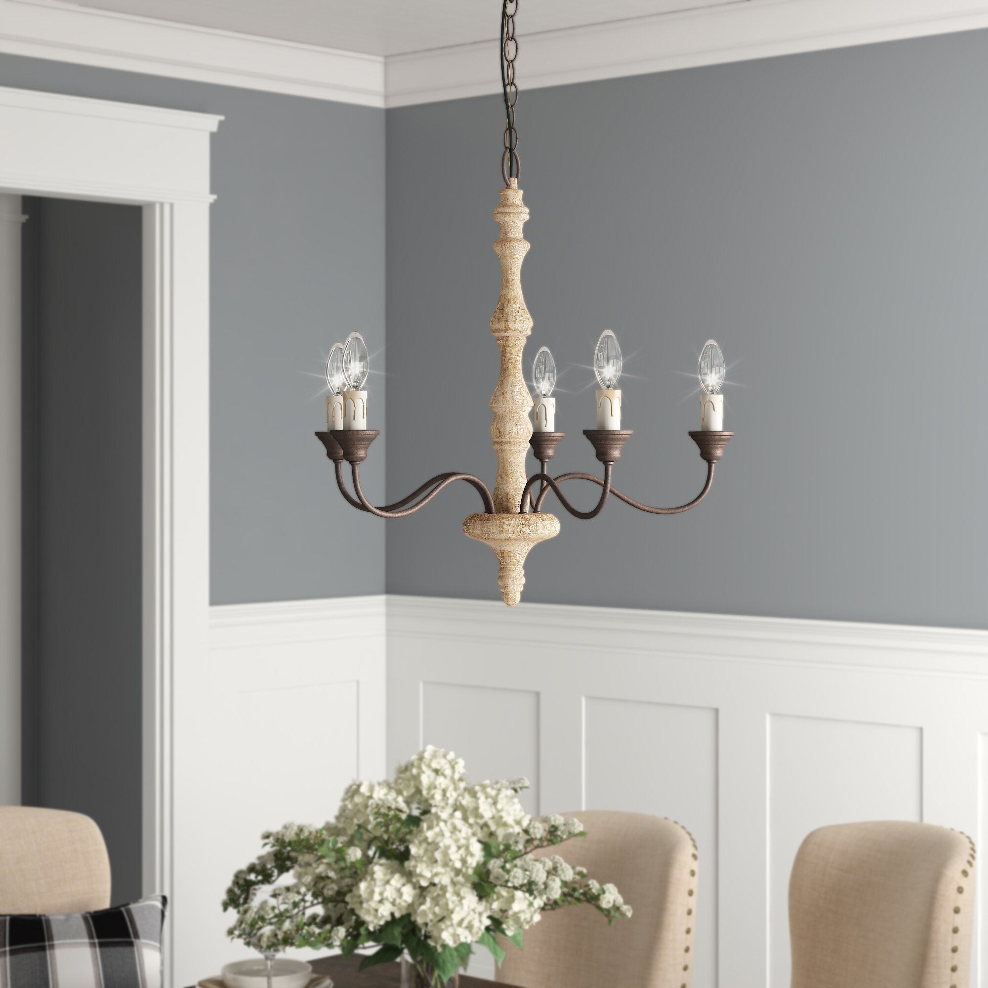 Aurora Lustre Bougeoir Ferme Rustique