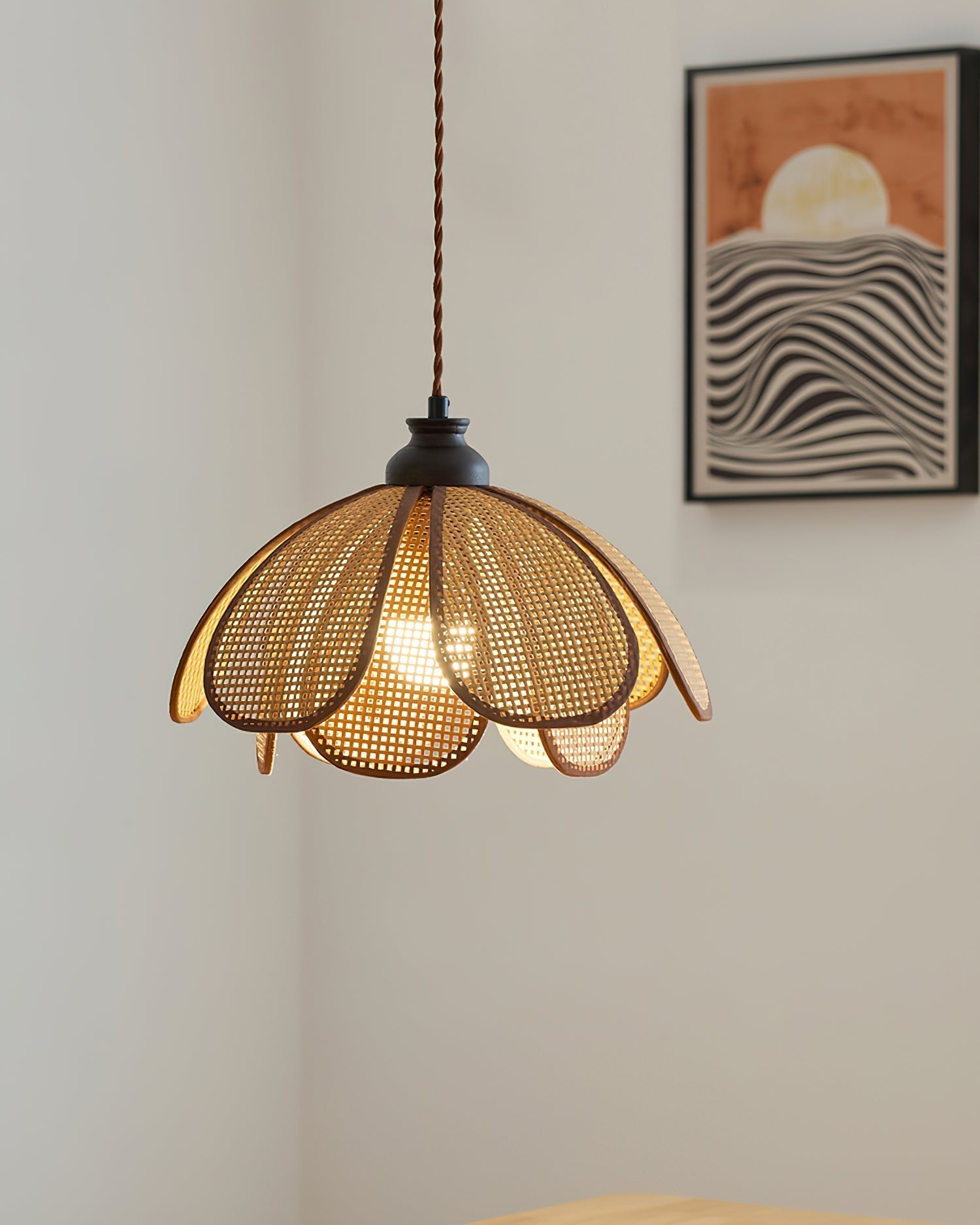 Capelina Suspension Pétale en Bois Moderne