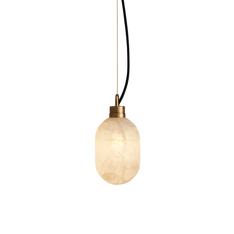 Umbra Suspension en Métal de Laiton et Albâtre Minimaliste Moderne