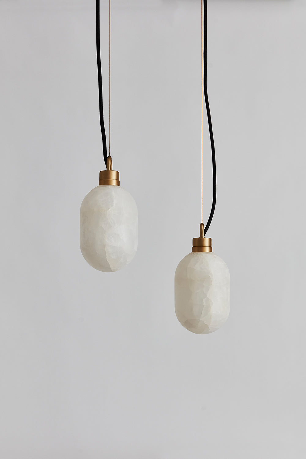 Umbra Suspension en Métal de Laiton et Albâtre Minimaliste Moderne