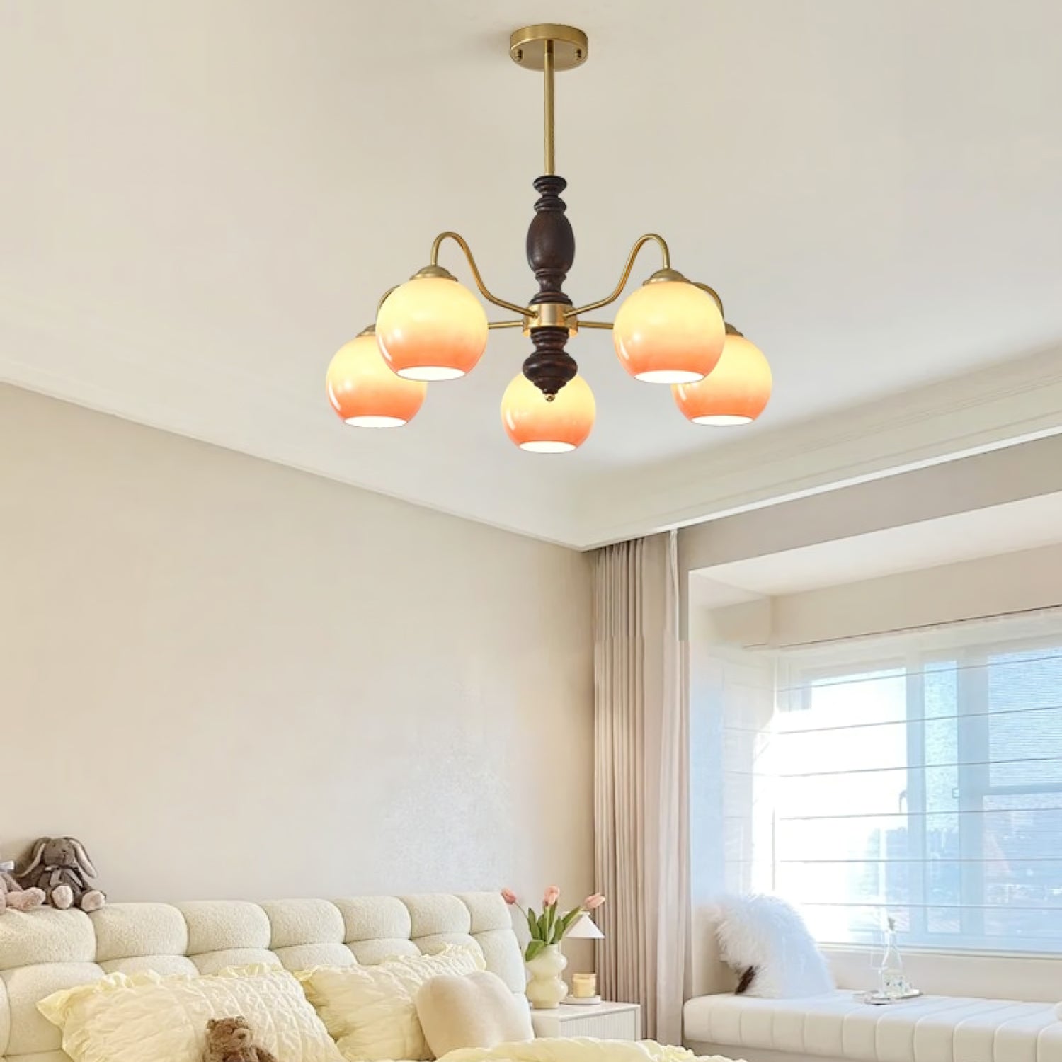 Aurora Lustre Caramel Orb Curved Arm