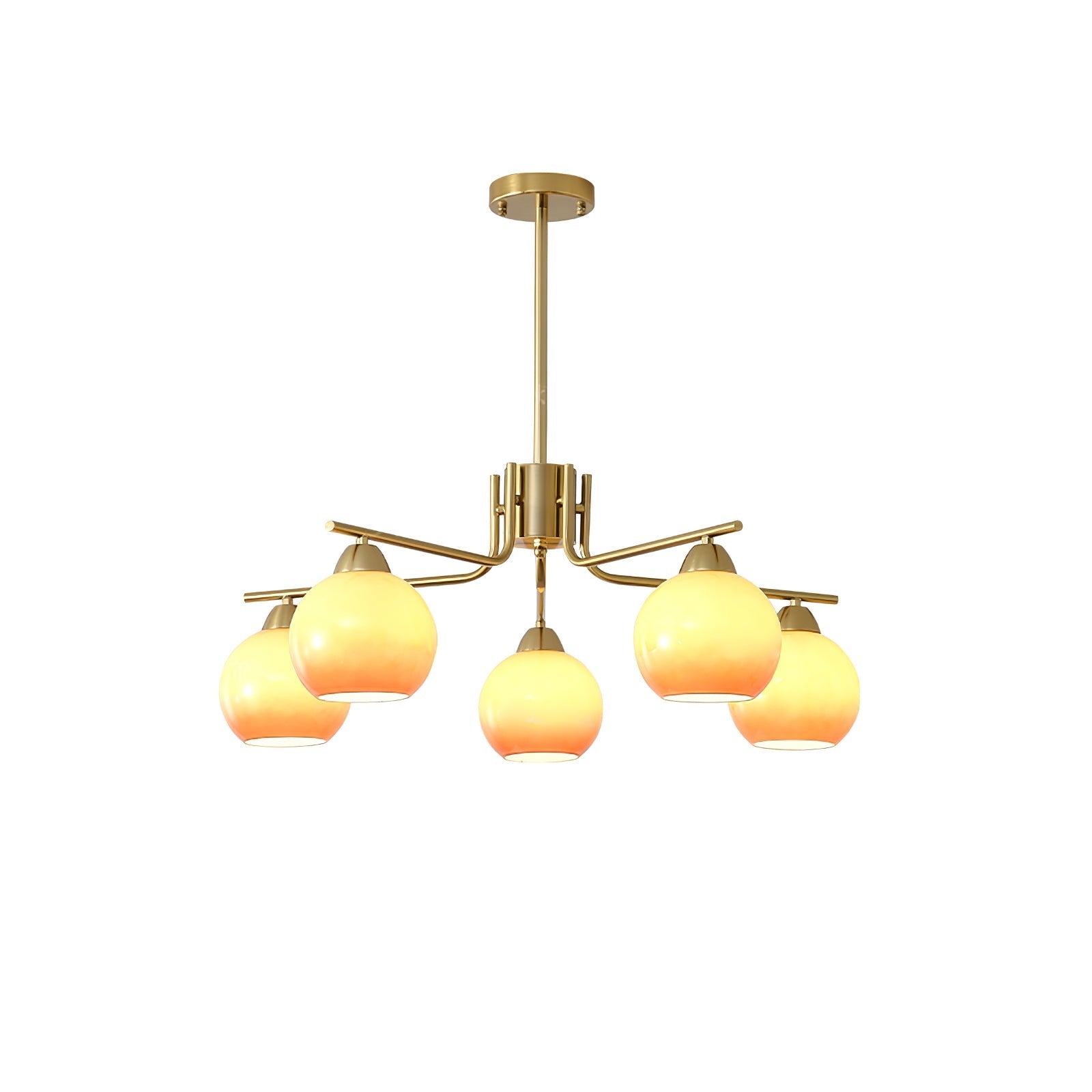 Lustra Lustre Laiton Caramel Globe Minimaliste