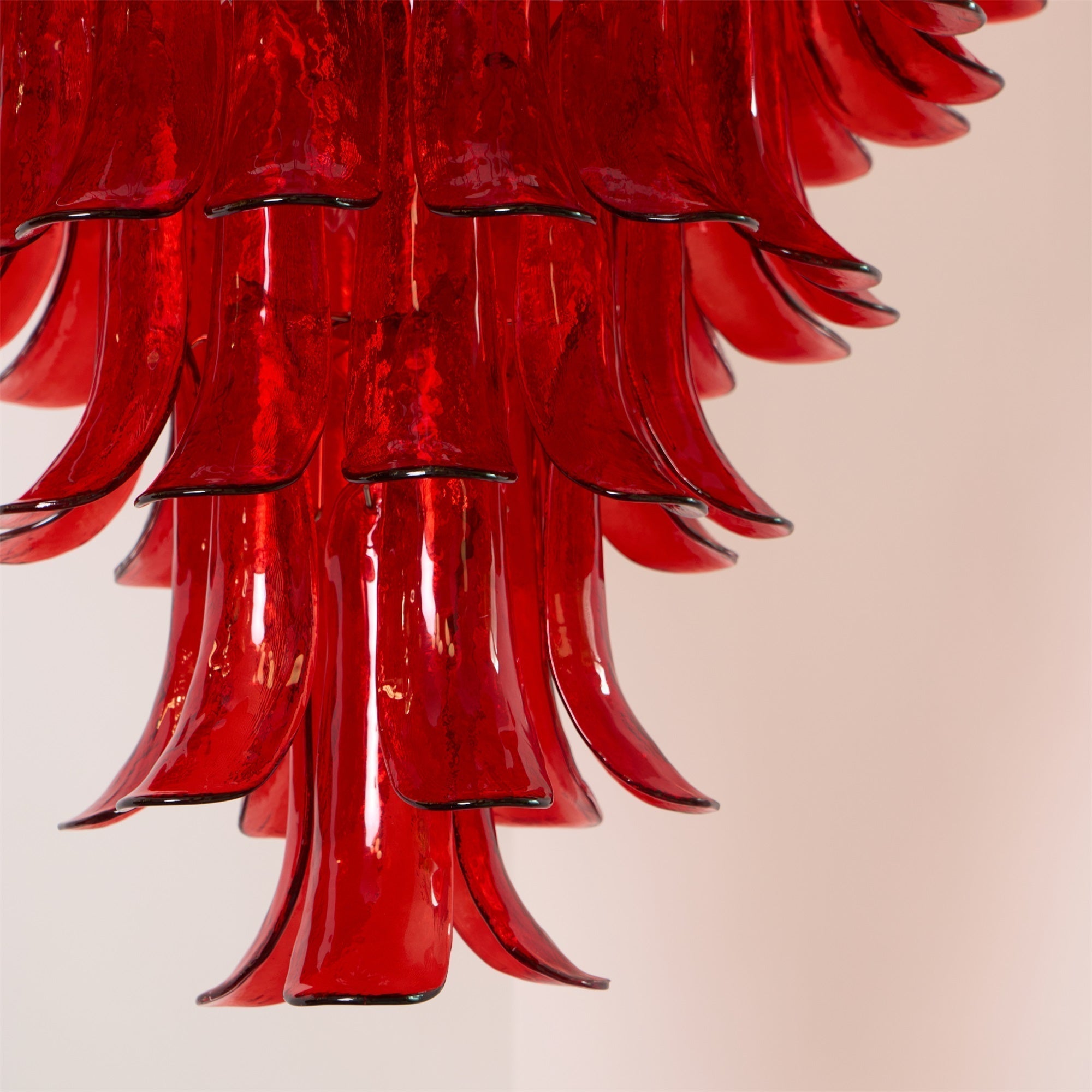 Zinc Lustre en Verre et Métal Postmoderne de Luxe en Forme de Pétale