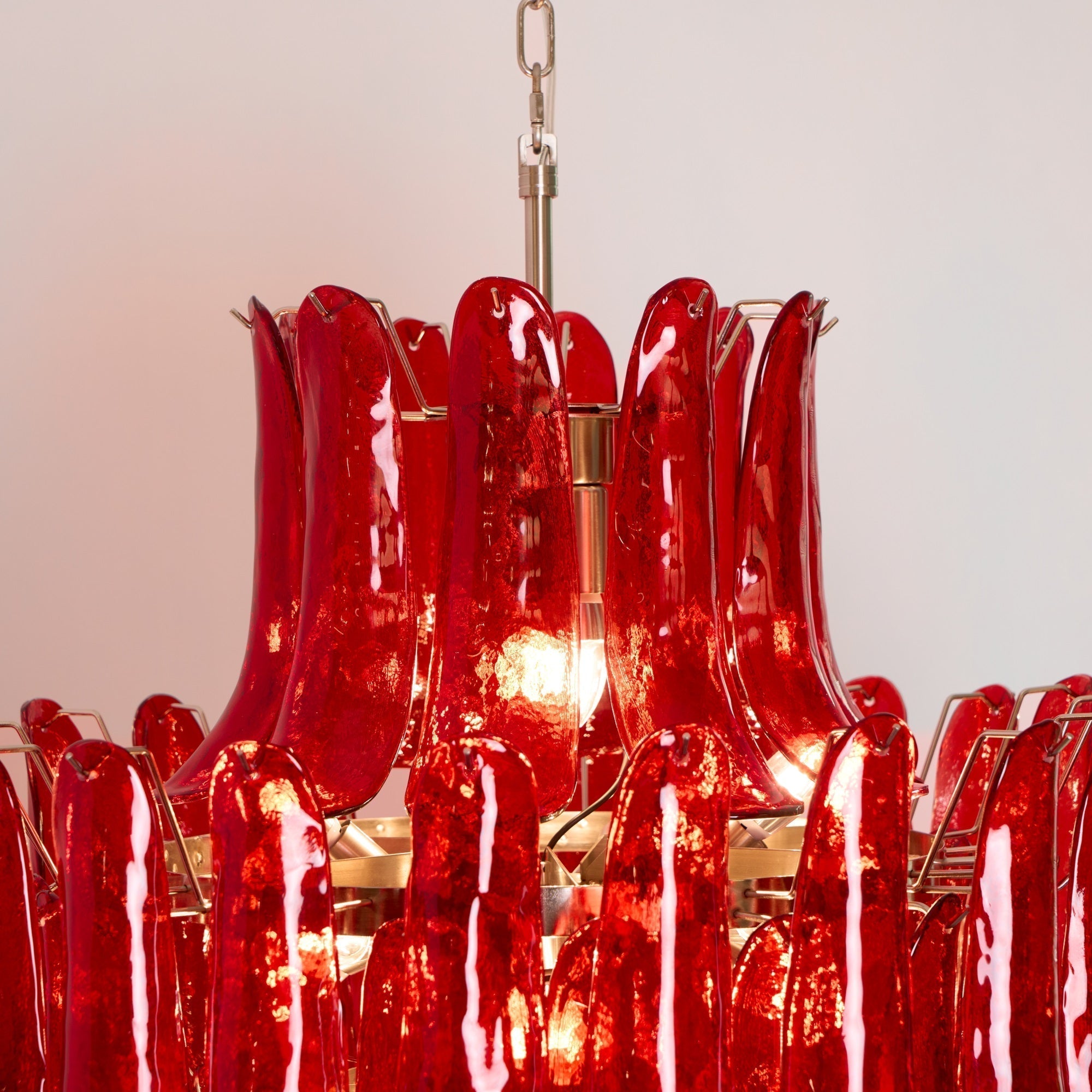 Zinc Lustre en Verre et Métal Postmoderne de Luxe en Forme de Pétale