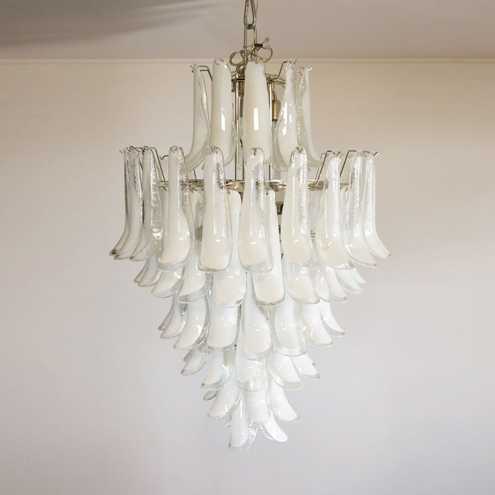 Zinc Lustre en Verre et Métal Postmoderne de Luxe en Forme de Pétale